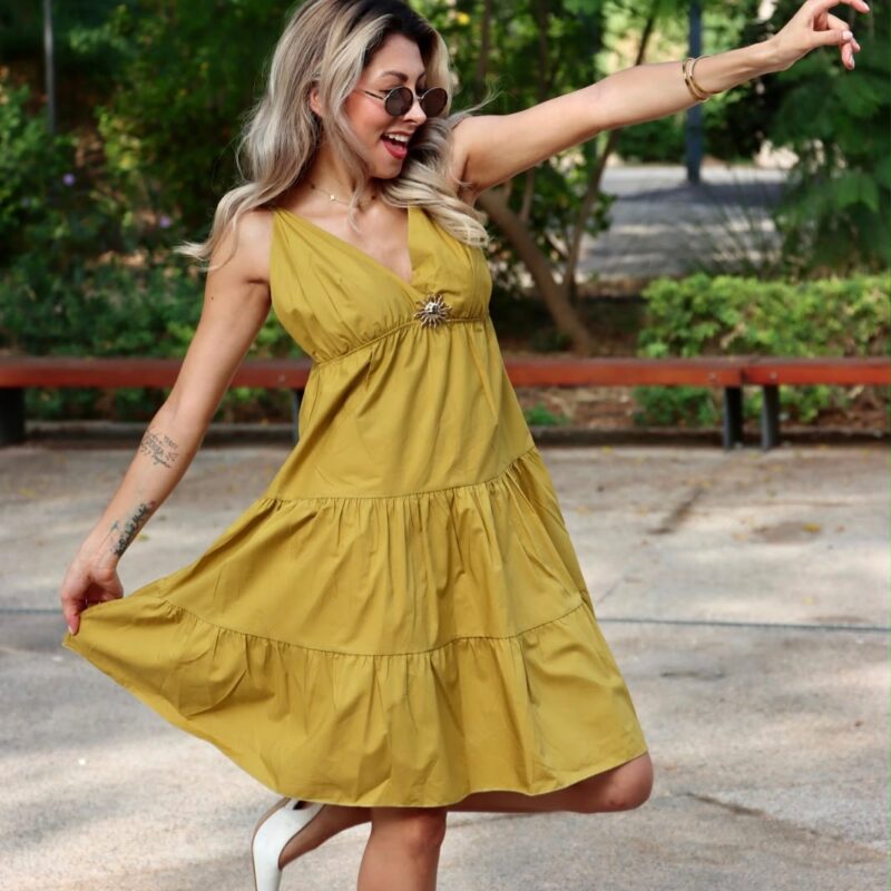 V-Neck Tiered Dress