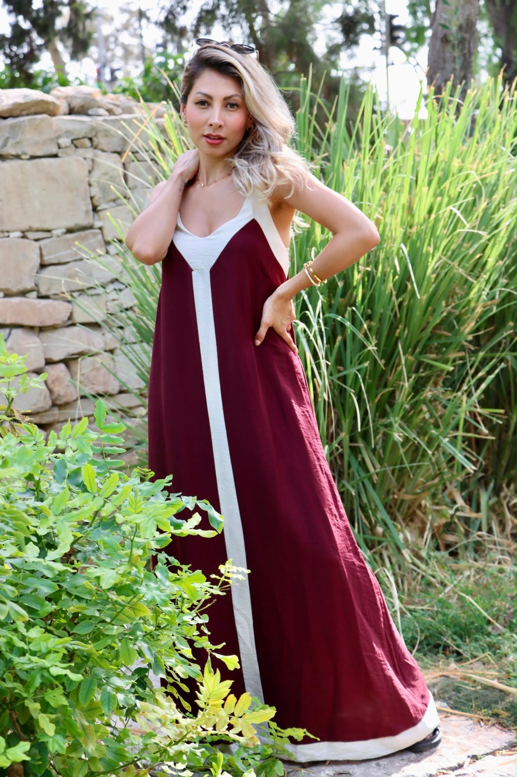 Color-Block Maxi Dress