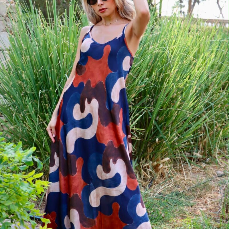 Abstract Print Maxi Dress