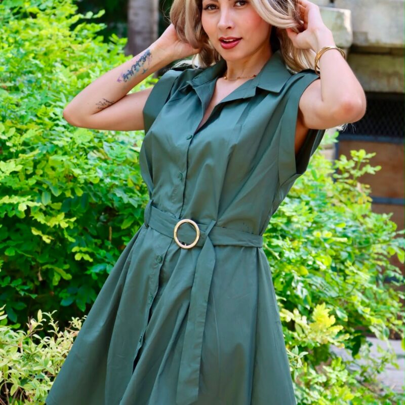 Sleeveless Shirt Dress