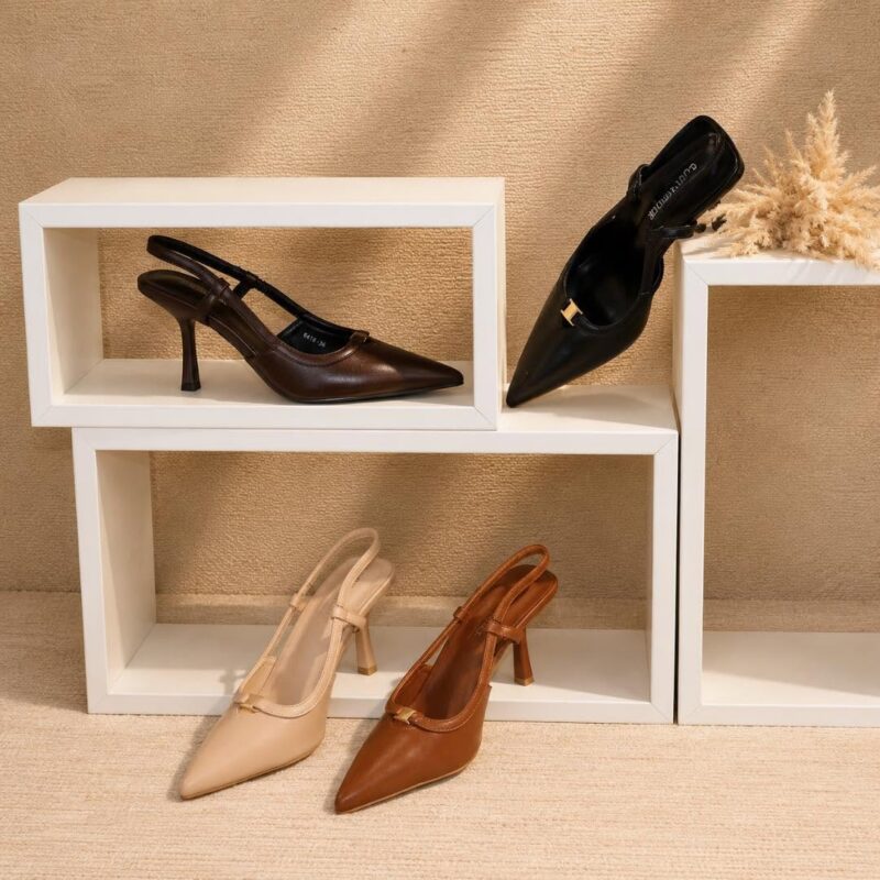Pointed-Toe Slingback Stilettos