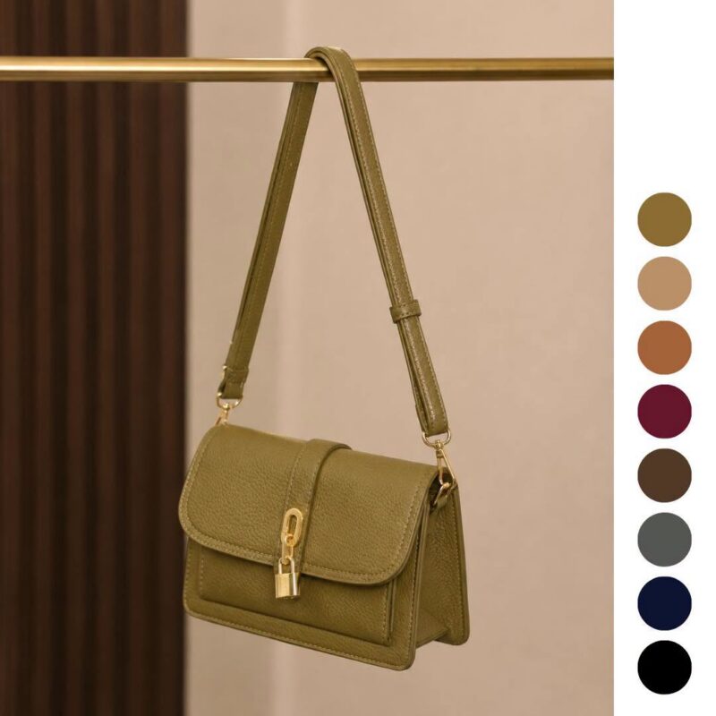 Structured Padlock Crossbody Bag