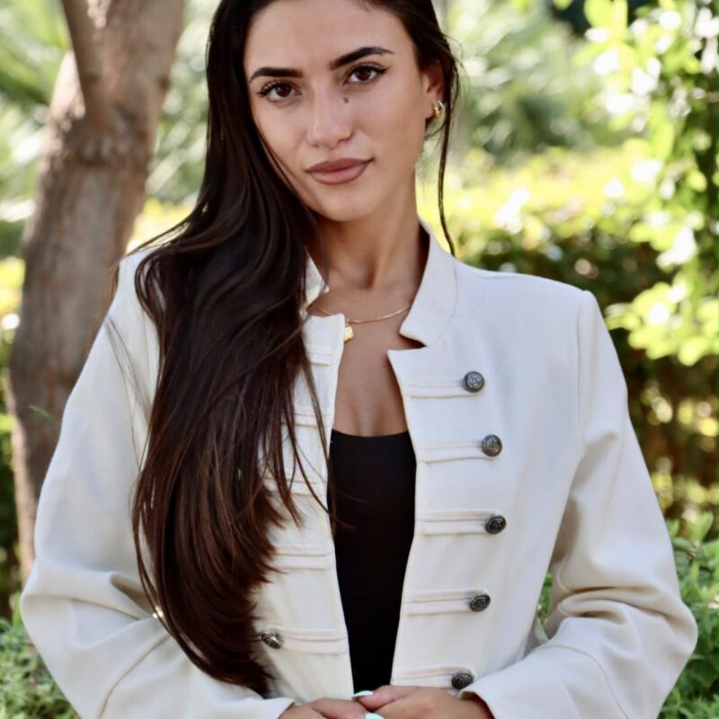 Military-Style Button-Accented Jacket